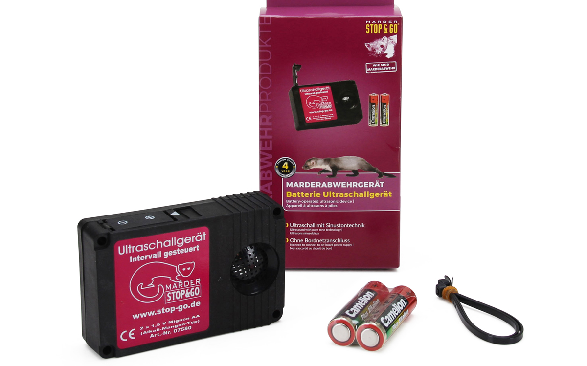 STOP&GO Marderschutz Ultraschallgert mit Batterie